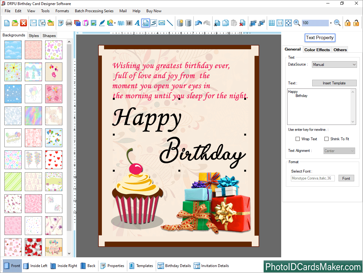 Birthday Card Maker Software Creates Birth Day Greeting Cards Design